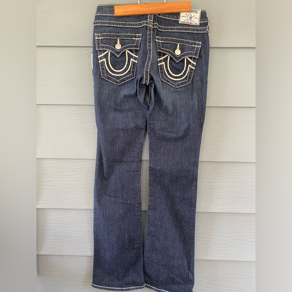 Vintage TRUE RELIGION Women’s High Rise Boot Cut Dark Jeans Size 28 Y2K Denim - Picture 3 of 6